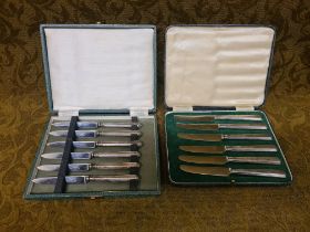 2 cased set of silver knives