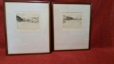 Pair of Percival Gaskell signed etchings