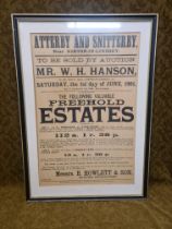 Vintage W.H. Hanson auction sale poster