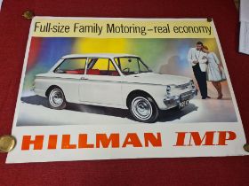 Original 1960's Hillman Imp promotional poster