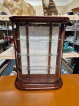 Victorian mahogany bow glass display case