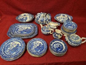 Burleigh ware Willow pattern dinner and tea wares