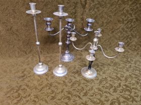 Elkington ENPS candelabra and plated candlesticks