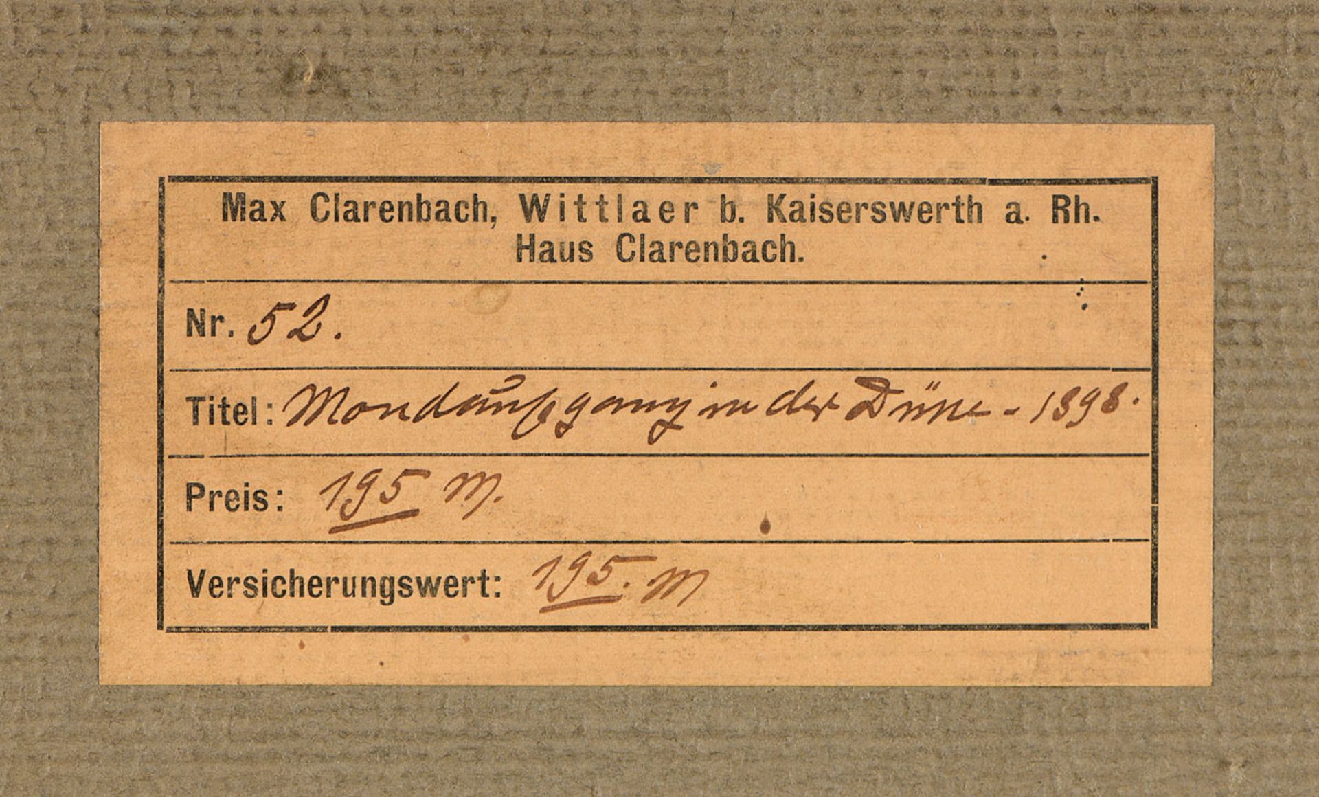 Clarenbach, Max   1880 Neuss - 1952 Düsseldorf - Bild 3 aus 3