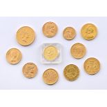 Sammlung von 11 Goldmünzen