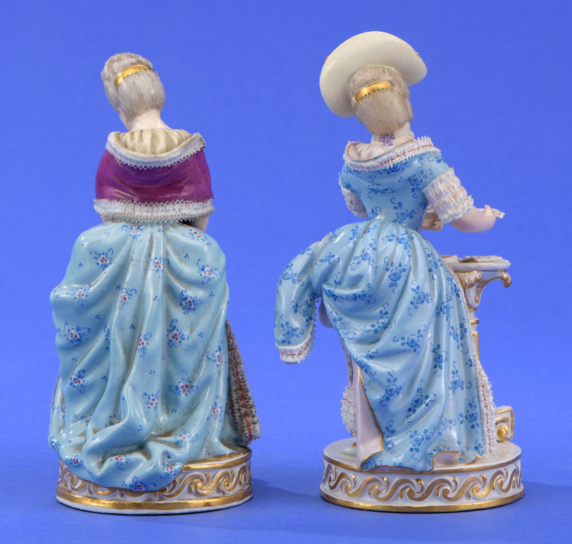 Zwei Meissen-Rokokodamen 19. Jhdt. - Image 2 of 2