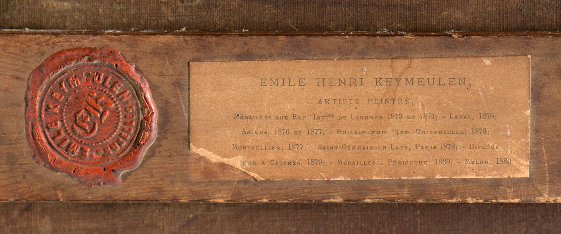 Keymeulen, Emile Henri   1840 Antwerpen - 1882 Laeken - Bild 4 aus 4