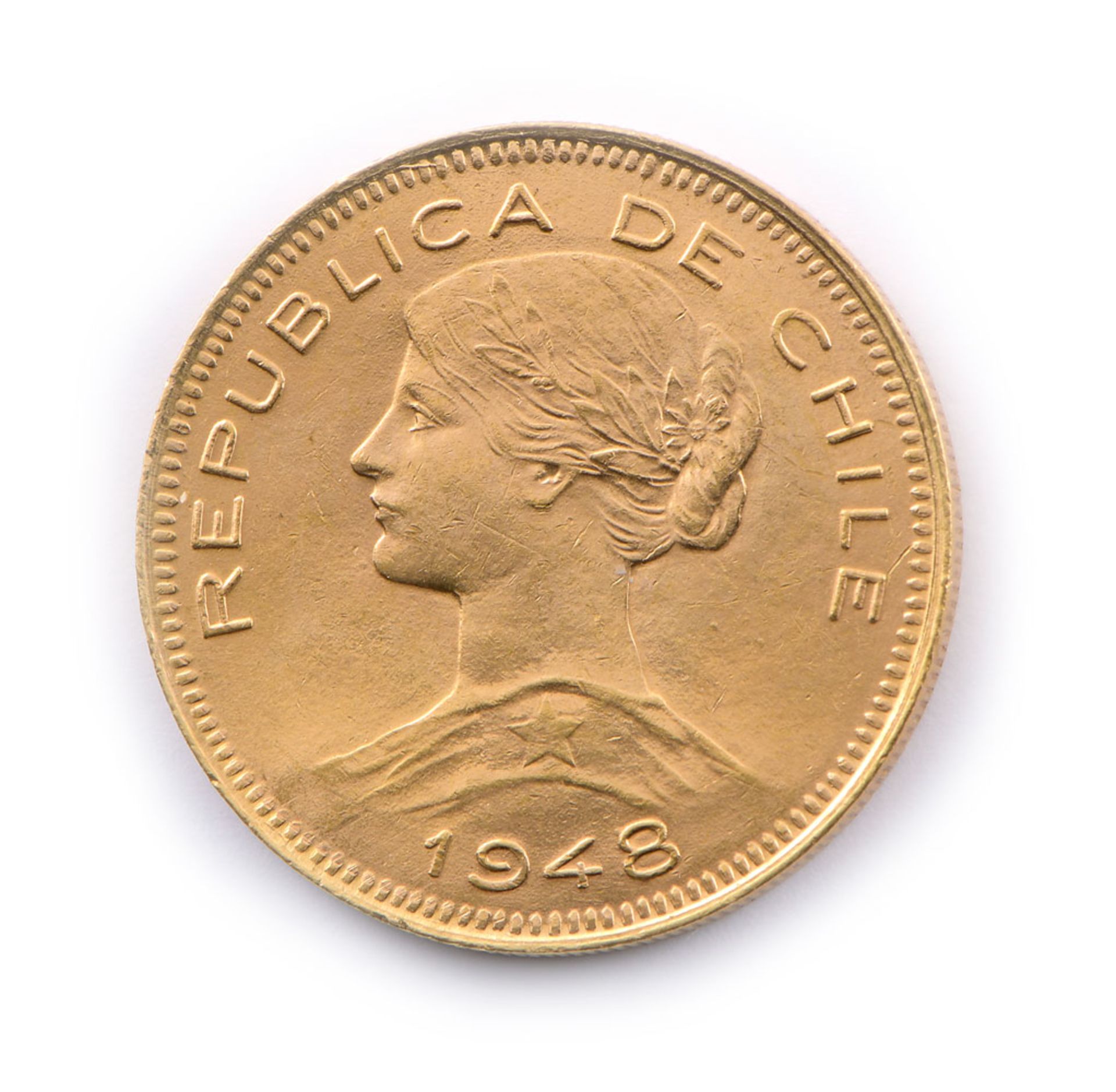 Goldmünze, Republica de Chile 1948