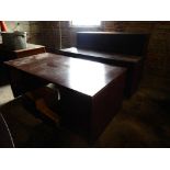 LOT (2) FORMICA TOP OFFICE DESKS W/CREDENZA, BOOKSHELVES & 2-DRAWER LATERAL FILE, OFFICE CHAIRS & ST