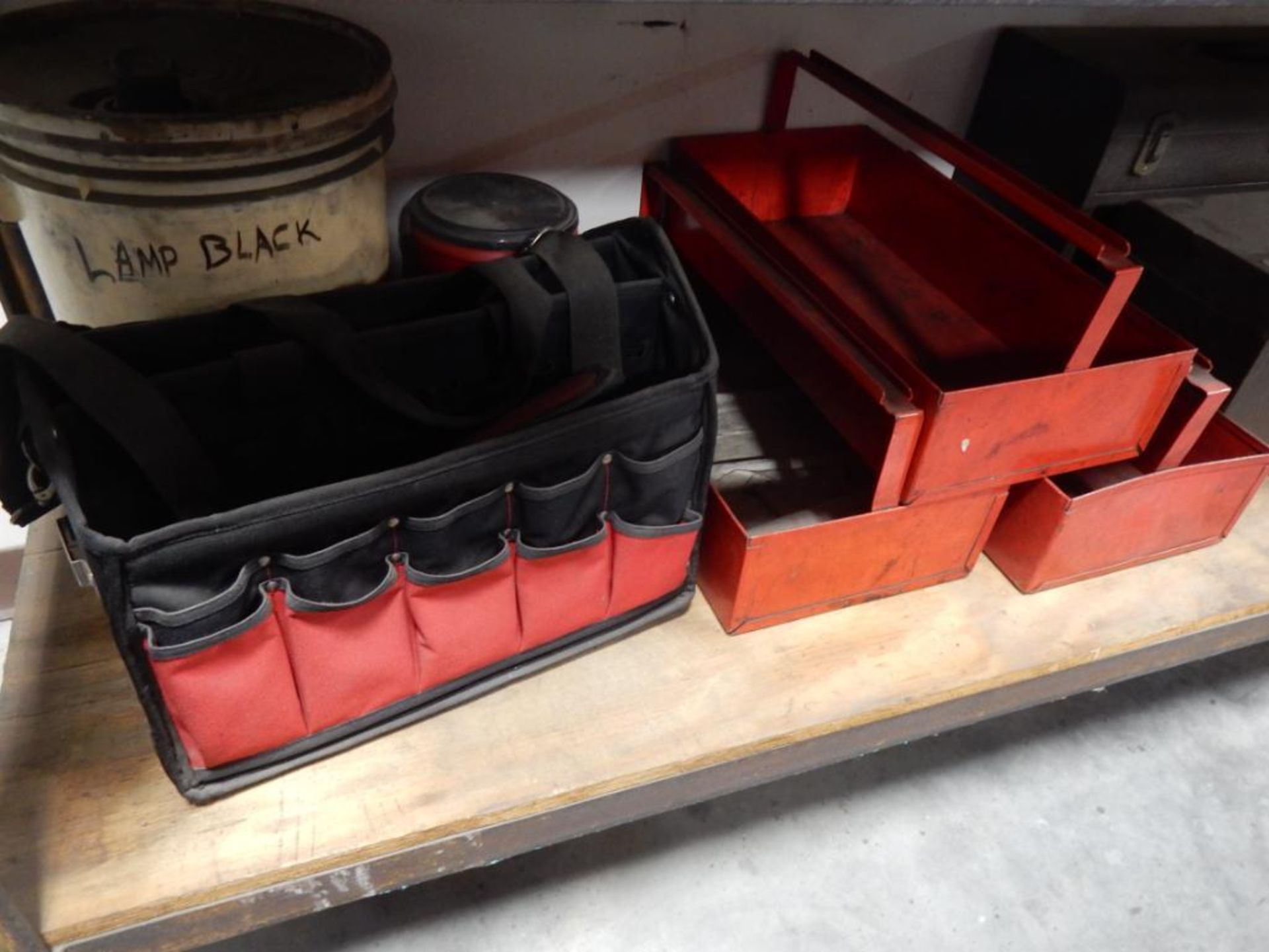 CONTENTS OF SHELF - EMPTY TOOL BOXES, BITS, TOOL TRAYS, TOOL BAG, ETC. - Image 4 of 4