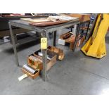 LOT (2) 30" X 60" WOOD TOP METAL FRAME TABLES