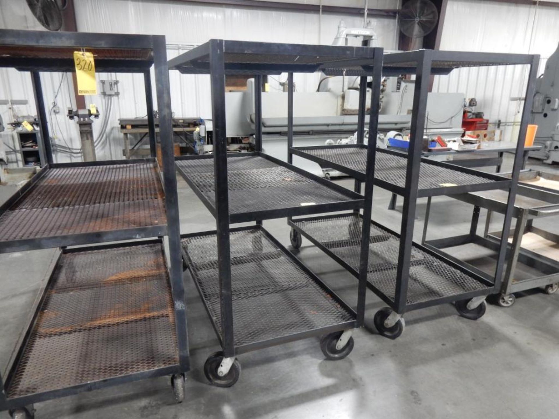 LOT (2) 3-TIER METAL ROLLING CARTS