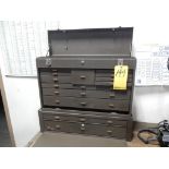 KENNEDY 13-DRAWER MACHINIST TOOL CHEST W/MISC. CONTENTS - MISC. GAUGES, PARTS, DIVIDERS, SCREW DRIVE
