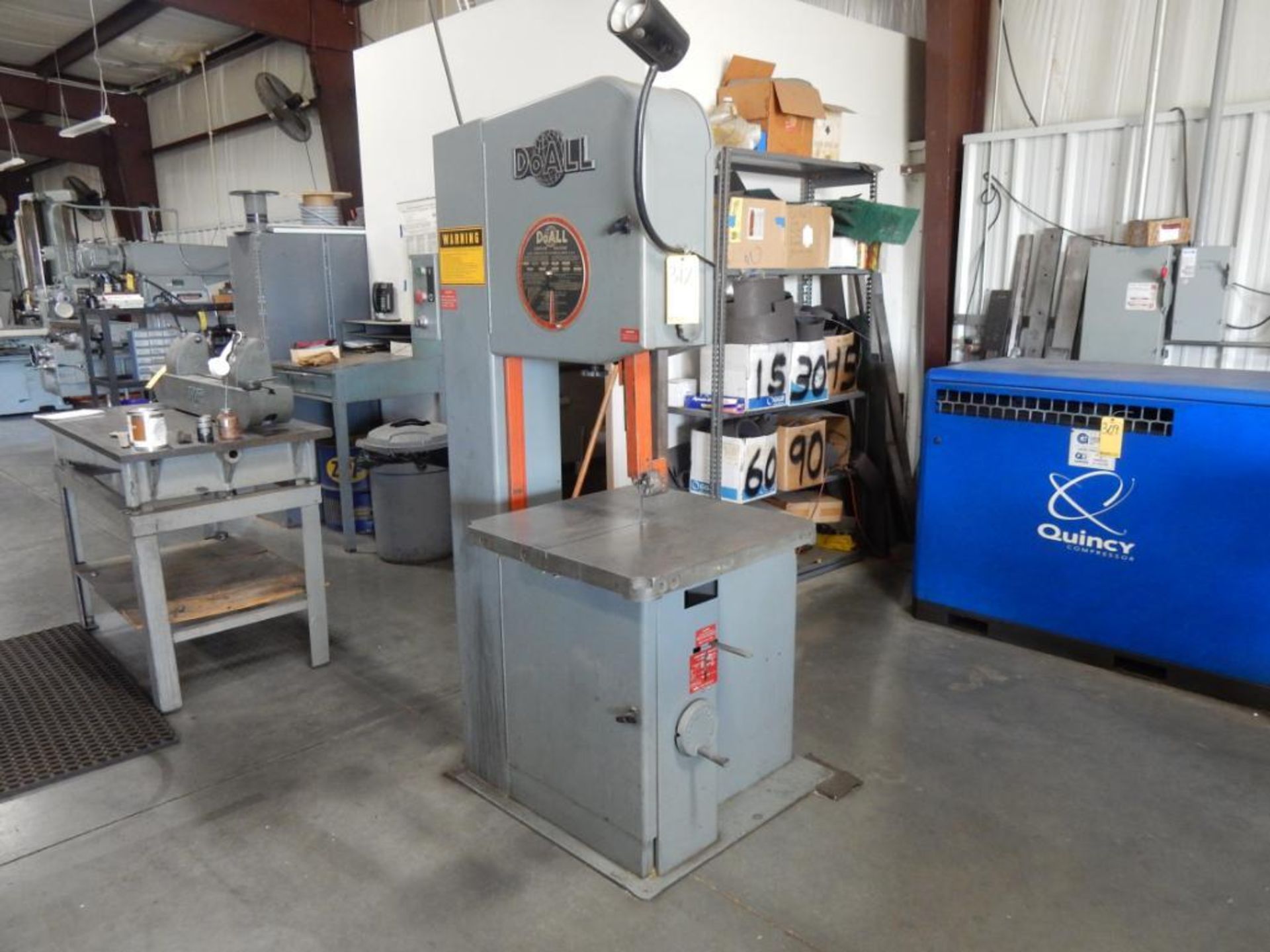 DOALL VERT. BANDSAW, M# 2013-V, S/N 457-891326, TILT TABLE