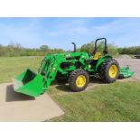 2016 JOHN DEERE TRACTOR, M# 5045E, S/N 1PY5045ETGG102020, APPROX. 42 HOURS, 4X4, H240 FRONT END LOAD