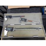 LOT MITUTOYO & STARRETT DIAL & DIGITAL CALIPERS W/STARRETT 6" DIGITAL DEPTH GAUGE