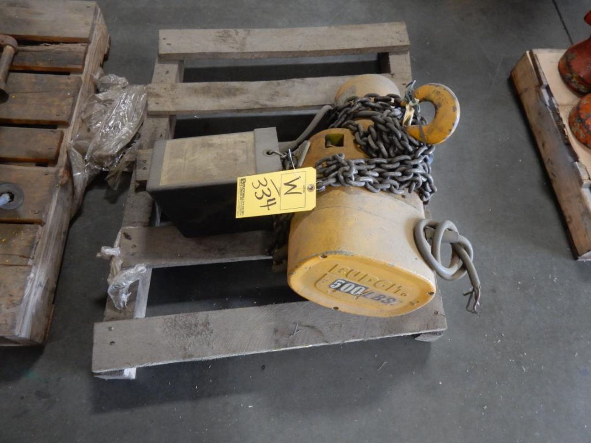 LOT (2) BUDGET ELEC. CHAIN HOISTS, 2 TON & 1/2 TON - Image 2 of 2