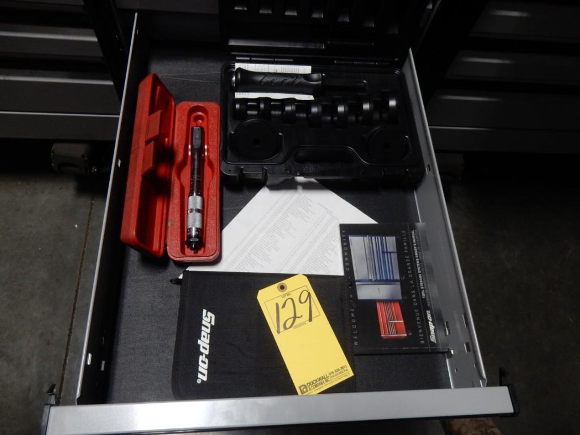 CONTENTS OF DRAWER - SNAP-ON SEAL DRIVER SET, PROTO TORQUE WRENCH, ETC.