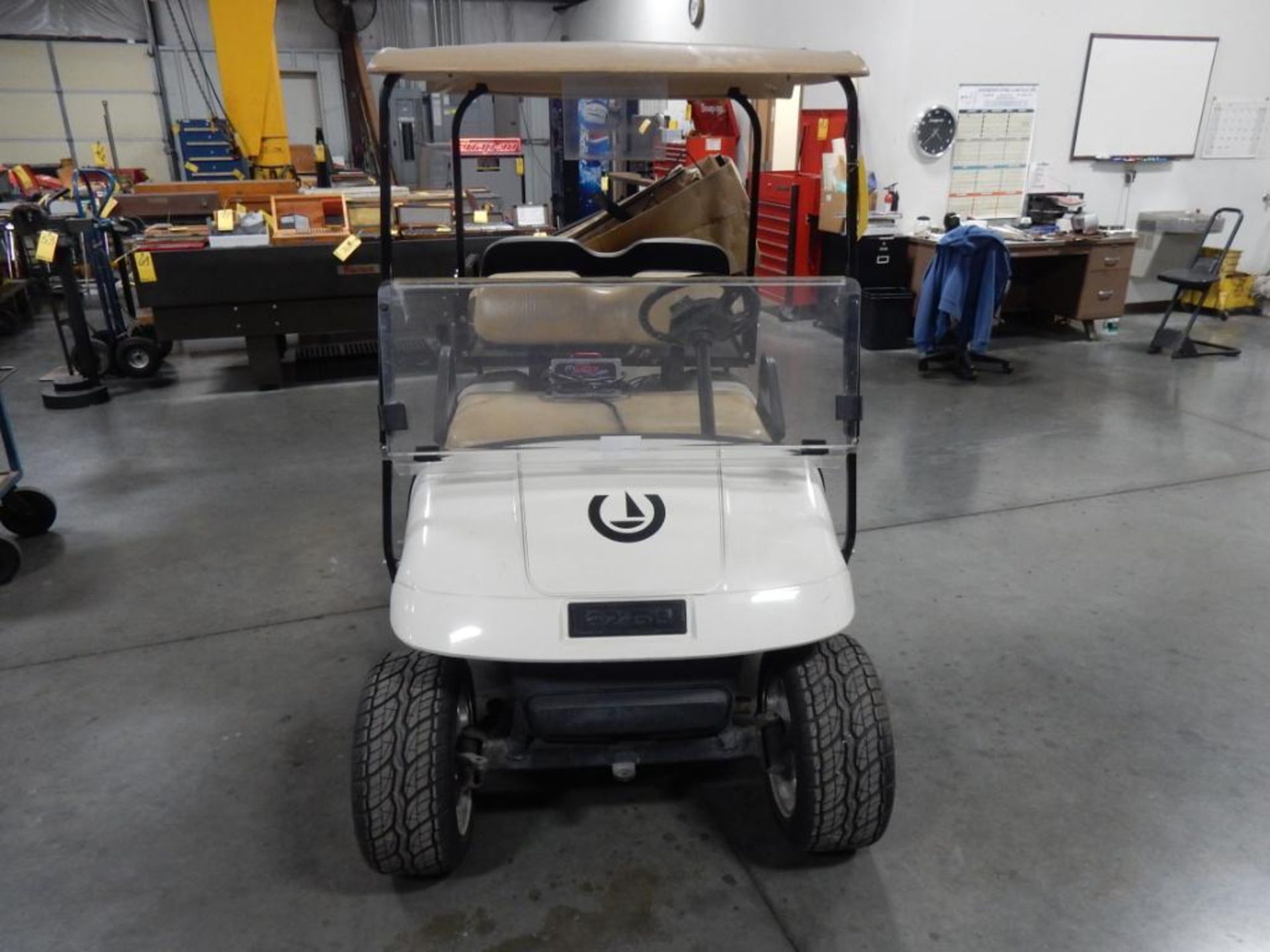 E-Z-GO GOLF CART, CANOPY, REAR FLIP SEAT, MAG WHEELS, WINDSHIELD, CHARGER - Image 3 of 6