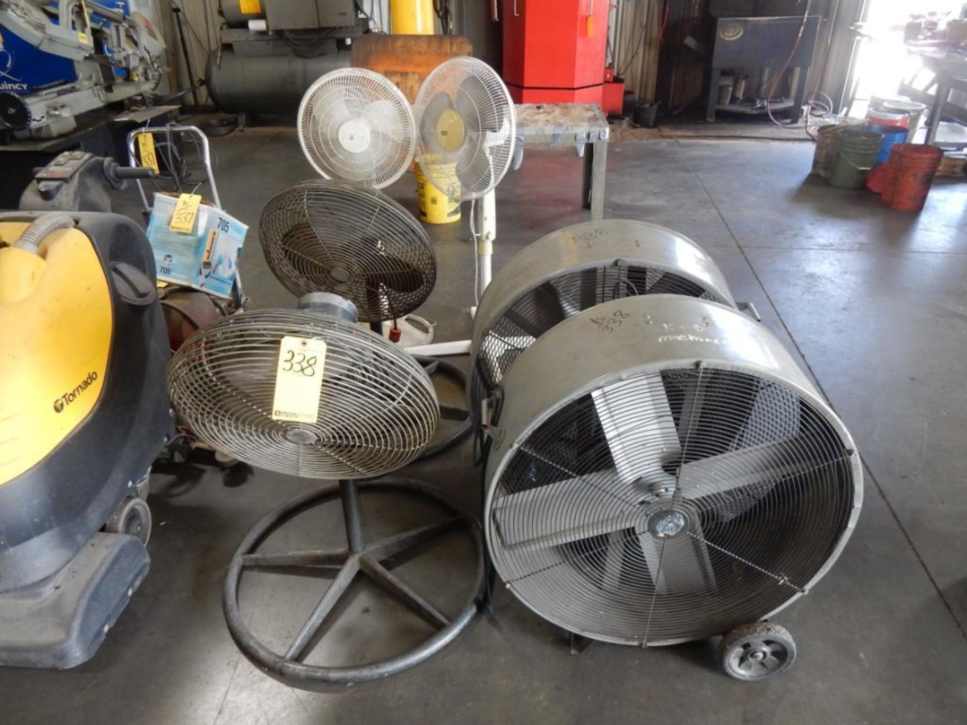 LOT (2) ROLLING FLOOR FANS & PEDESTAL FANS