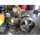 LOT (2) ROLLING FLOOR FANS & PEDESTAL FANS