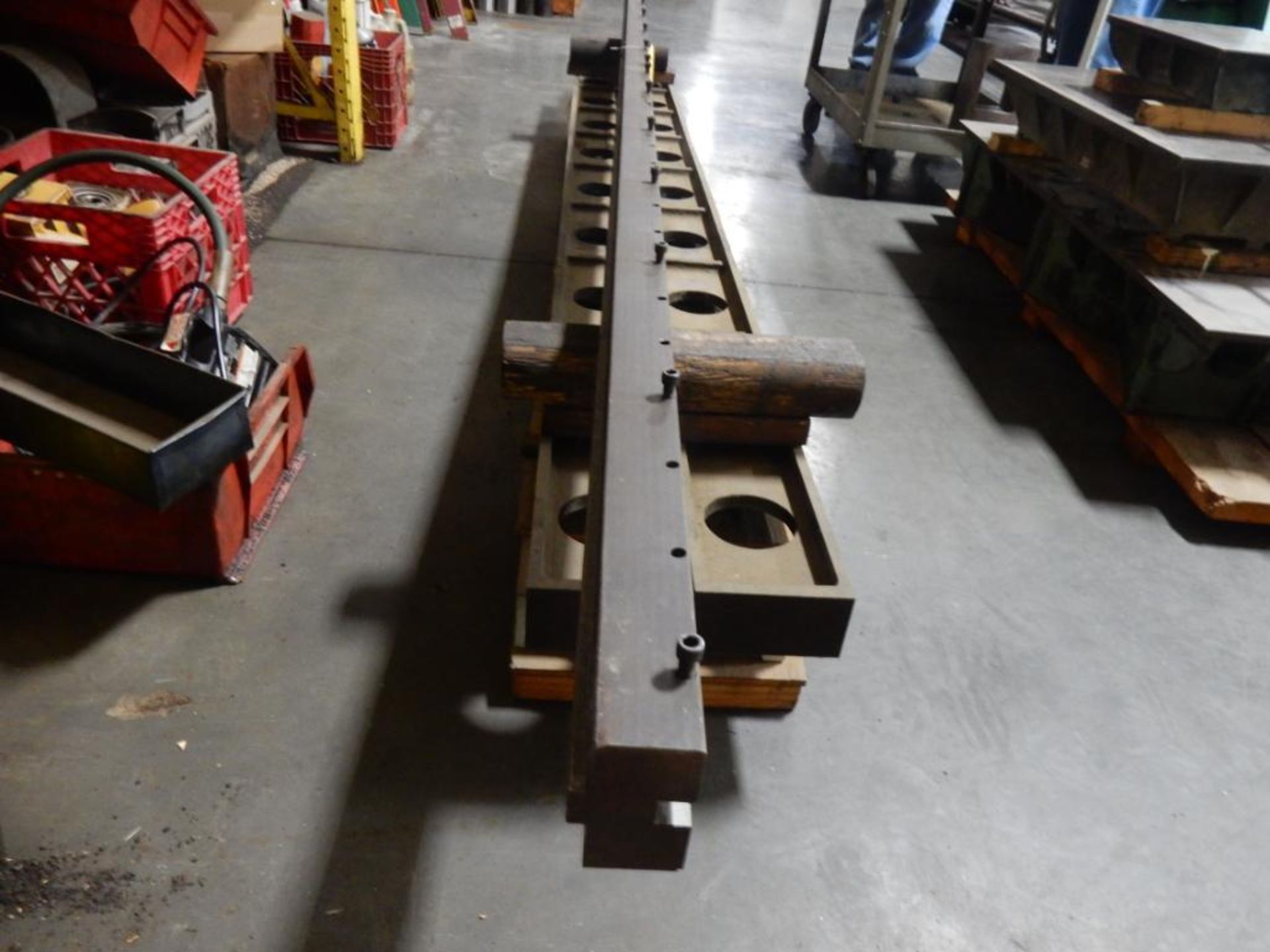 LOT (2) 10' STEEL STRAIGHT EDGES, STEEL RECTANGULAR BARS, 12' DIE BASE - Image 3 of 3