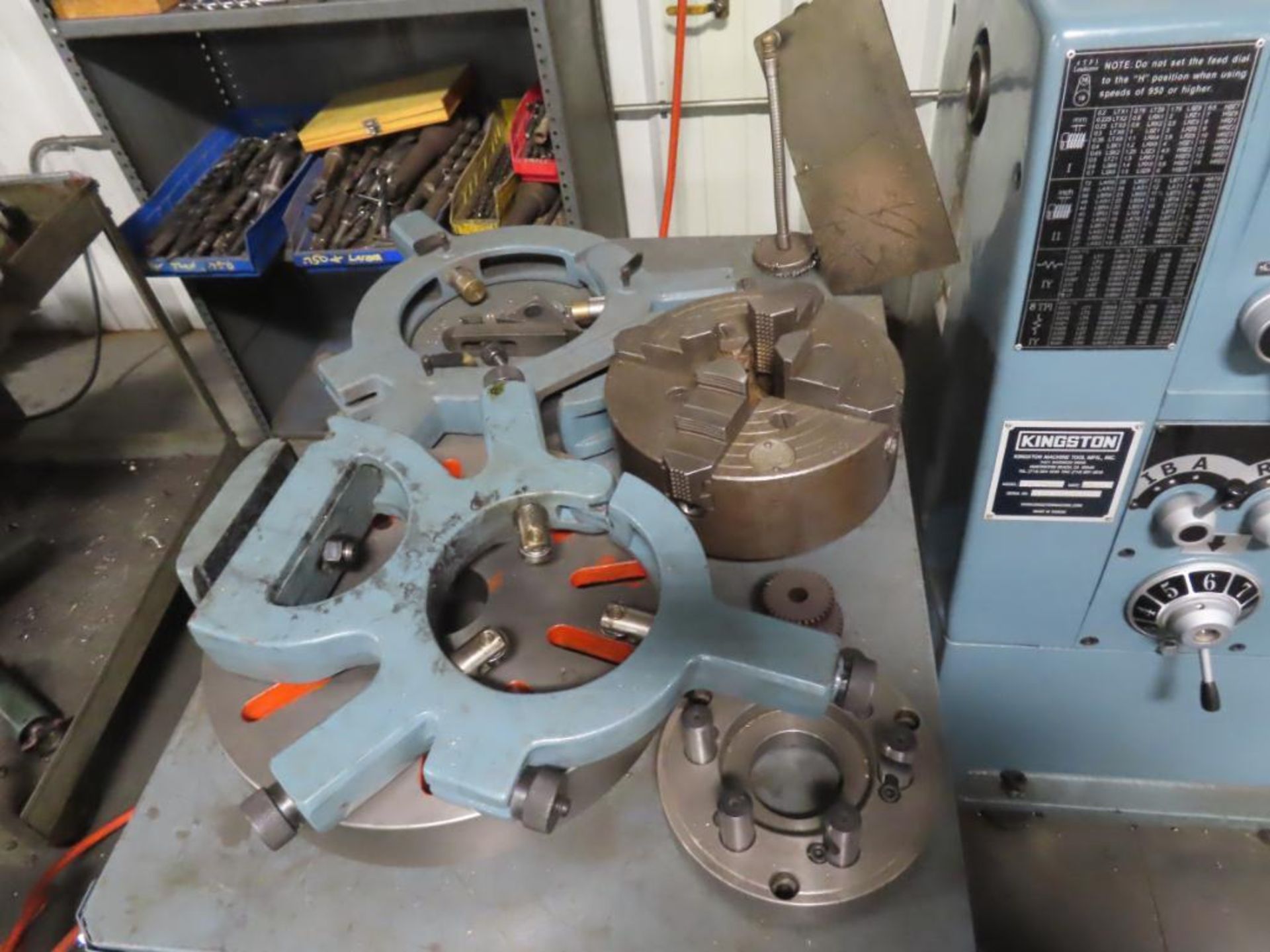 2021 KINGSTON GAP BED ENGINE LATHE, M# HJ-1700, S/N CH20844, 10" 3-JAW CHUCK, 17" SWING X APPROX. 66 - Image 6 of 7