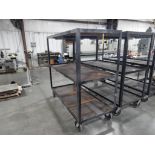 LOT (2) 3-TIER METAL ROLLING CARTS