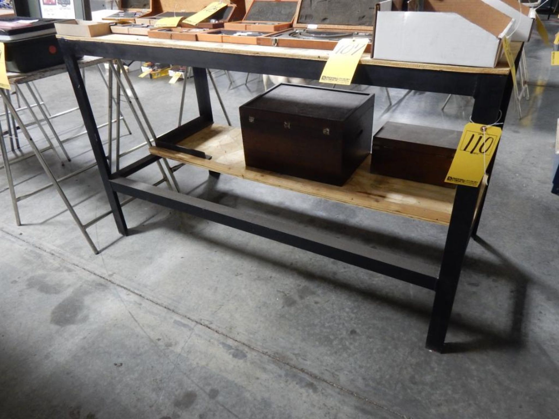 30" X 60" WOOD TOP METAL FRAME TABLE