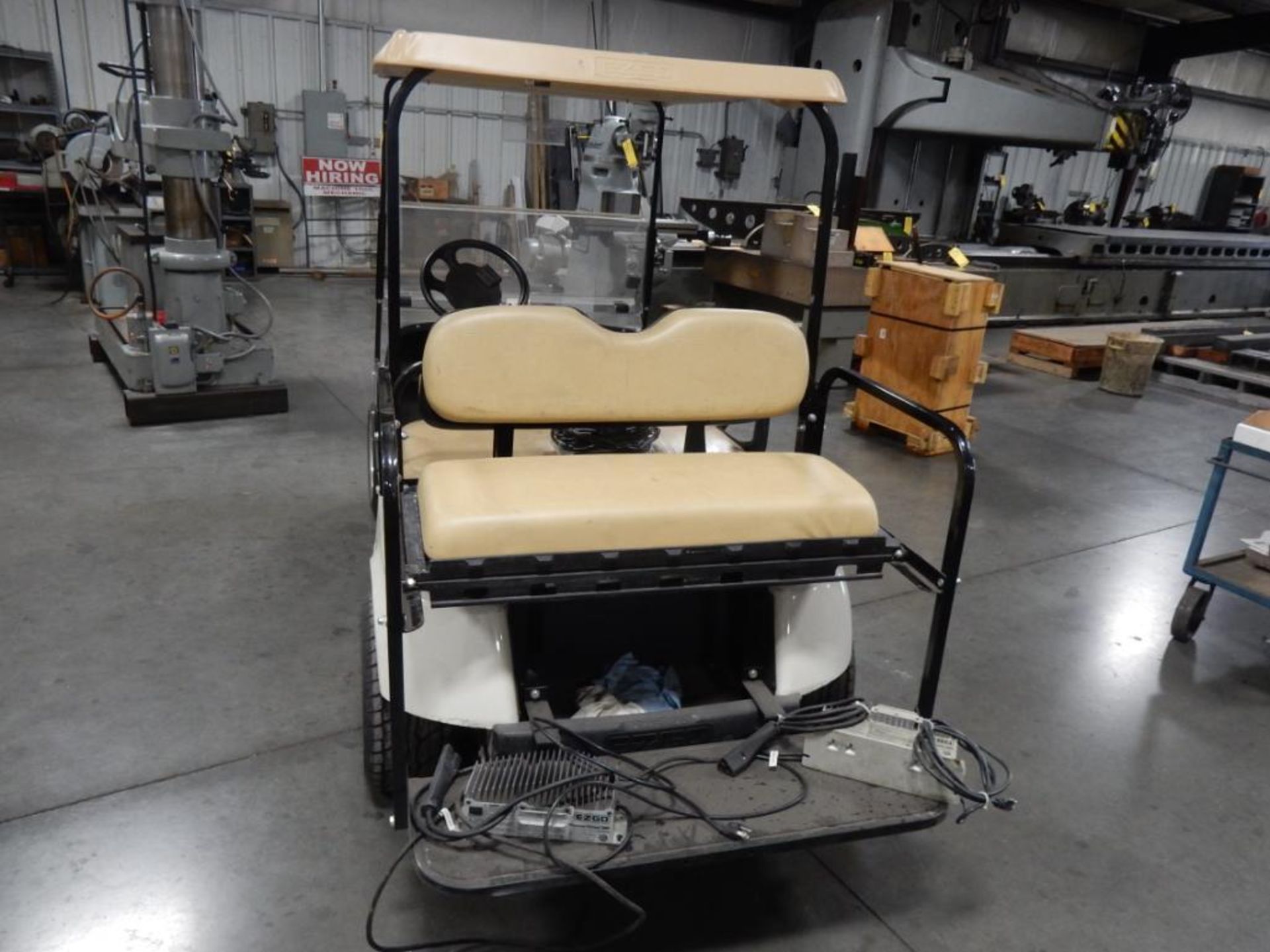 E-Z-GO GOLF CART, CANOPY, REAR FLIP SEAT, MAG WHEELS, WINDSHIELD, CHARGER - Image 4 of 6