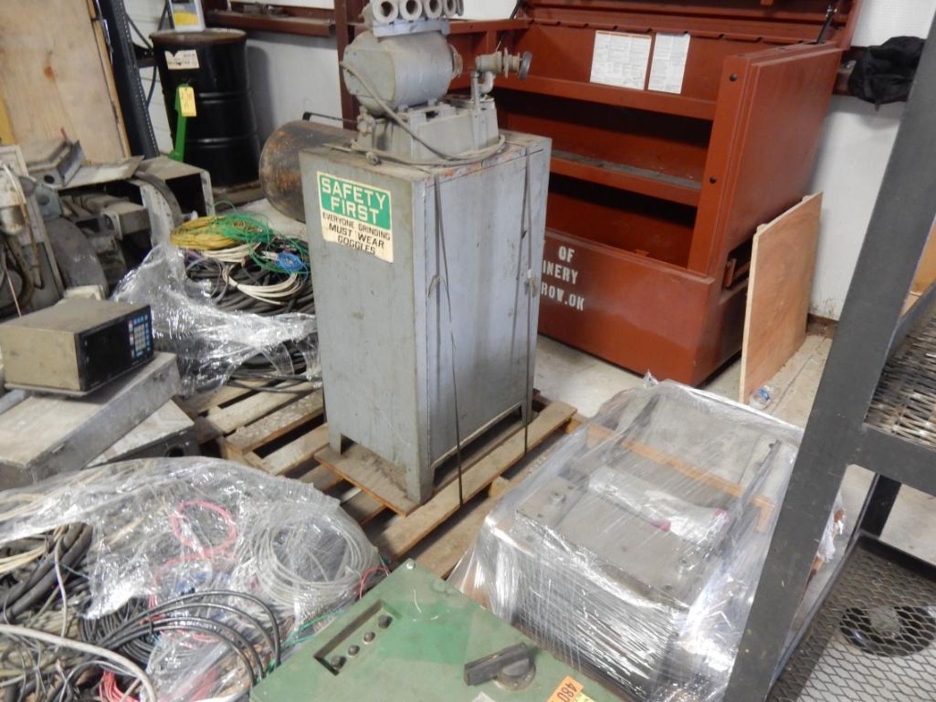LOT MISC. ELEC. MOTORS, DRIVES, ELECTRICAL BOXES, WIRING, MACHINE PARTS, ETC. - Image 6 of 6