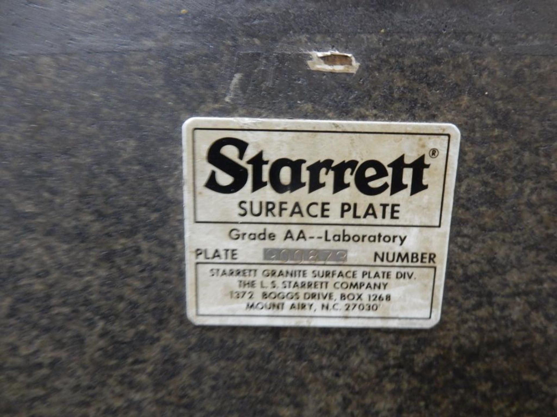 STARRETT 12" X 4' X 8' BLACK GRANITE GRADE AA SURFACE PLATE W/STAND - Image 3 of 3
