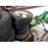 SET USED TIRES W/WHEELS - VARIOUS SIZE TIRES