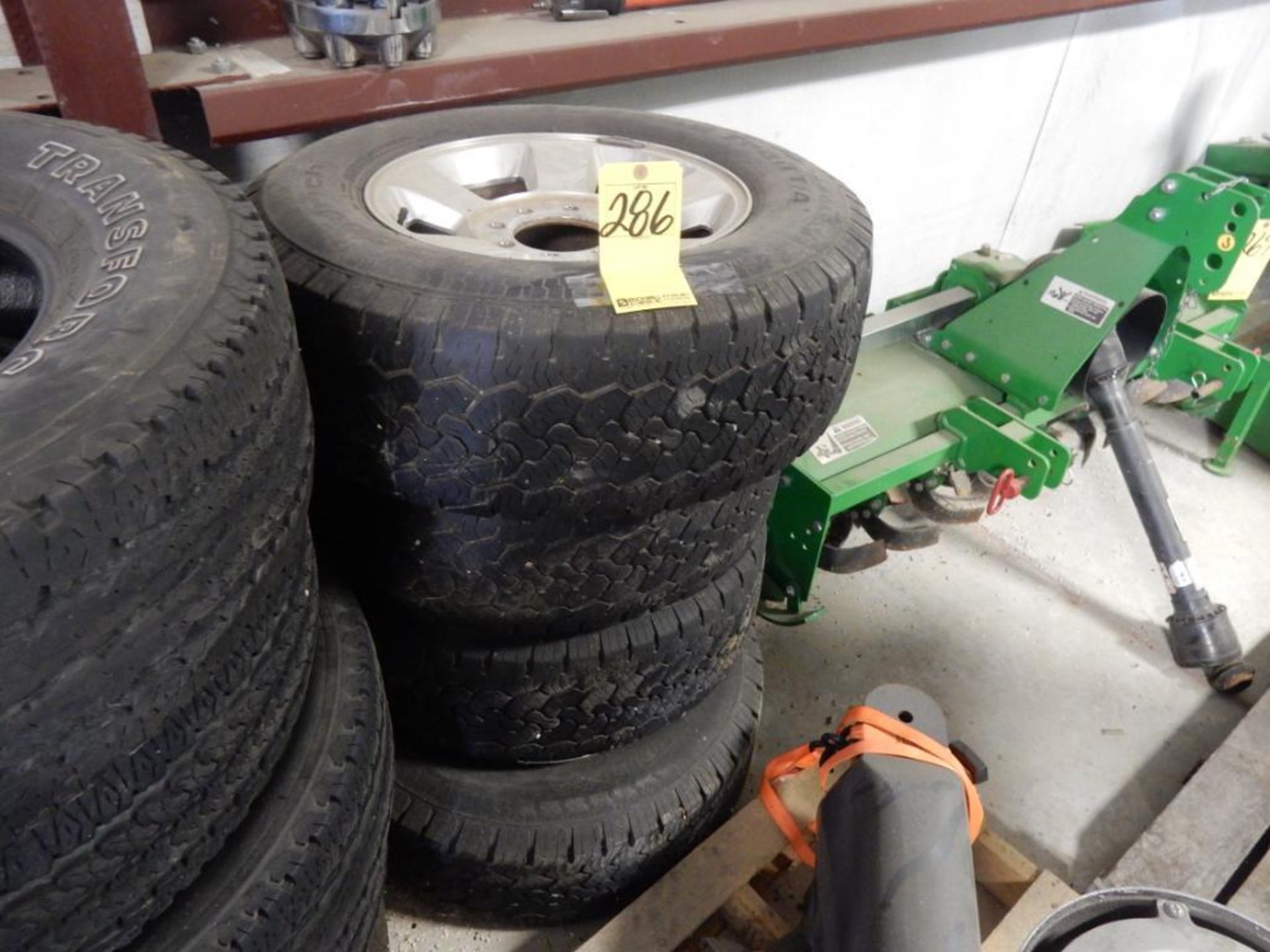 SET USED TIRES W/WHEELS - VARIOUS SIZE TIRES