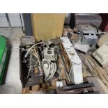 LOT MISC. ELEC. MOTORS, DRIVES, ELECTRICAL BOXES, WIRING, MACHINE PARTS, ETC.