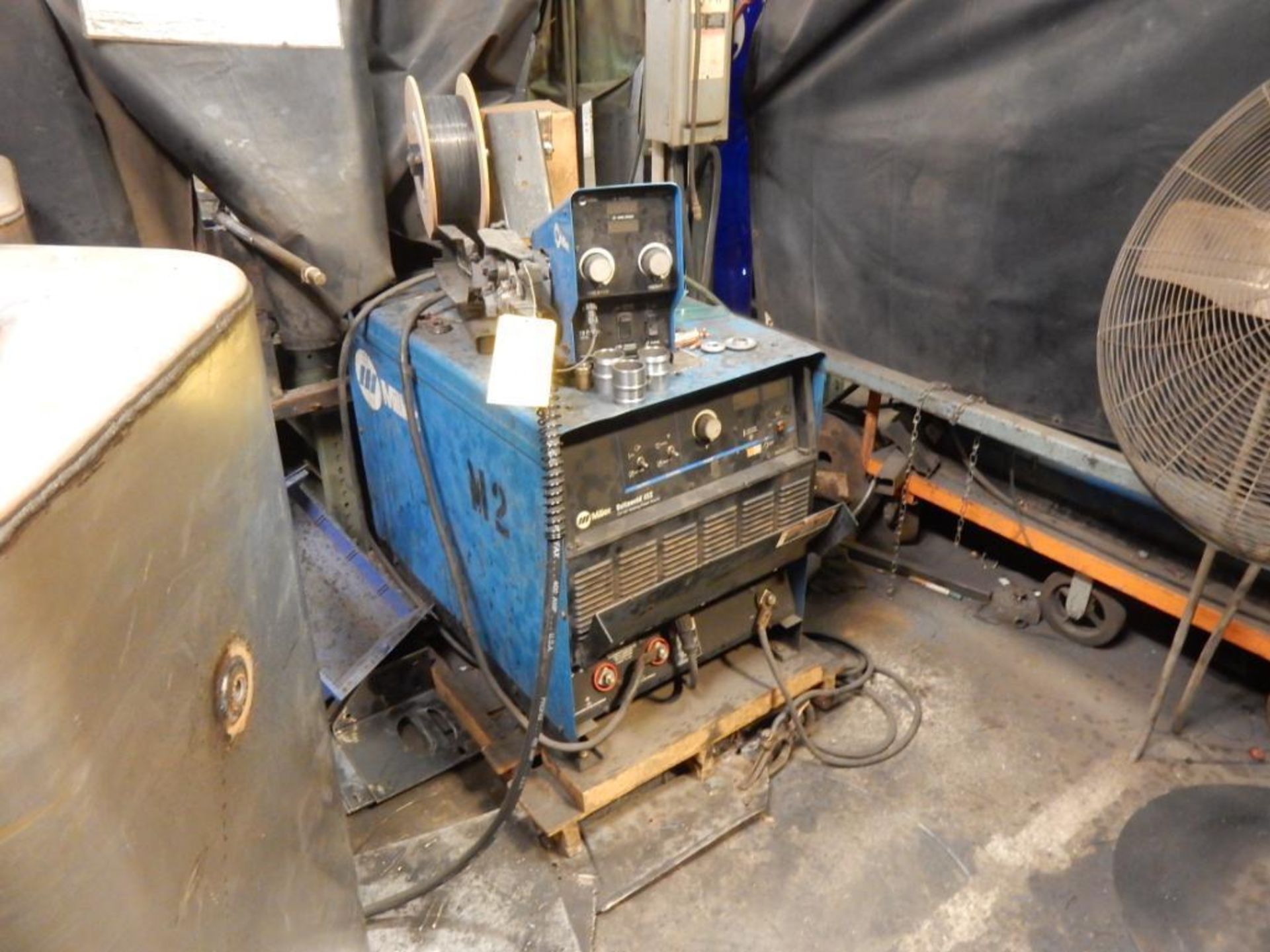 MILLER DIMENSION 452 DUAL HEAD MIG WELDER, S/N LB300937, CART - Image 2 of 3