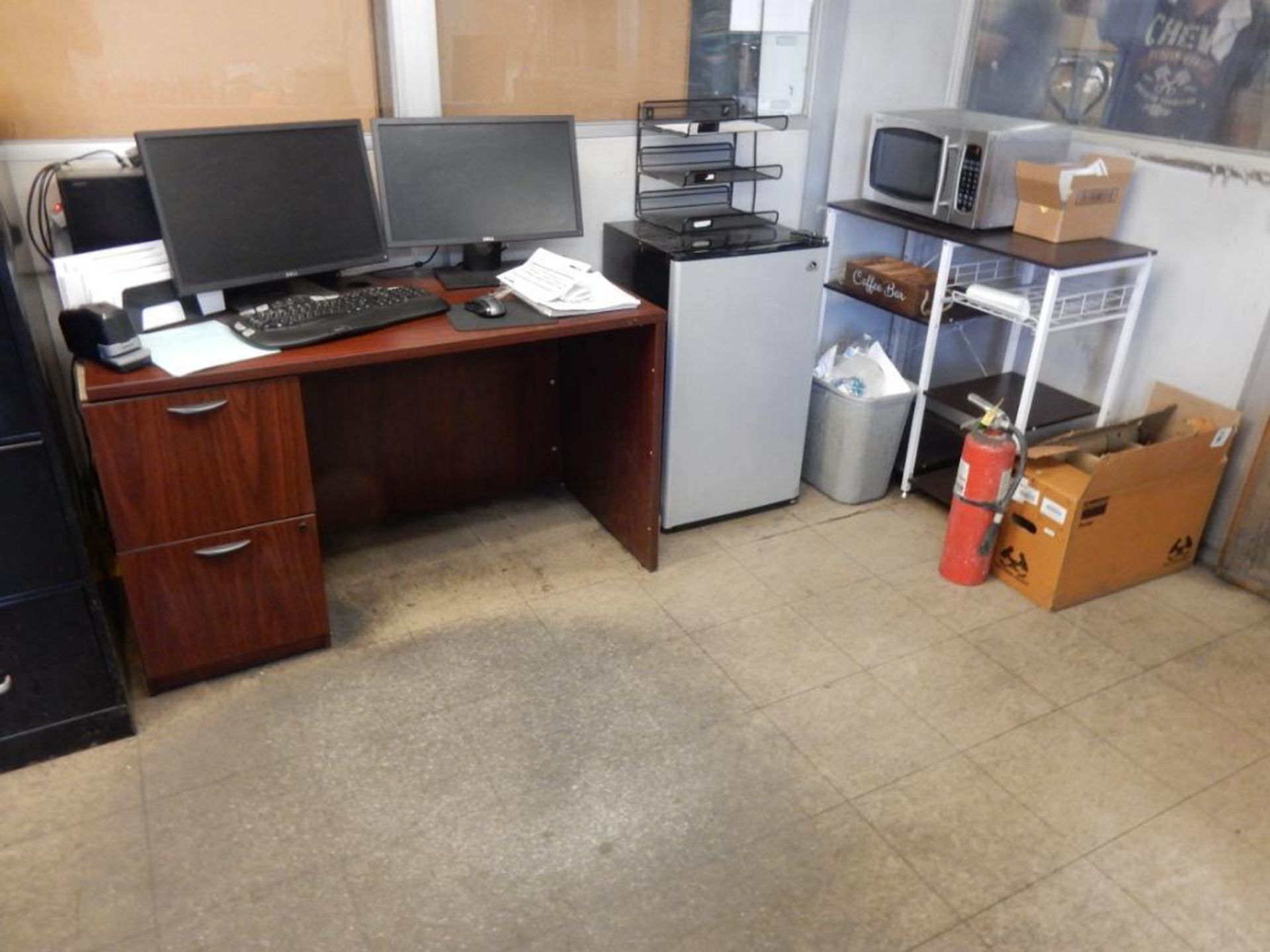 CONTENTS OF (2) SHOP OFFICES - MISC. DESKS, FILE CABINETS, INVENTORY PARTS (NO COMPUTERS OR COPY MAC - Image 2 of 2