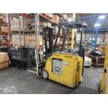 YALE ELEC. STAND-UP RIDER FORKLIFT, M# ESC035ACN36TE088, S/N B883N02807L, 3,500 LB. CAP., APPROX. 20