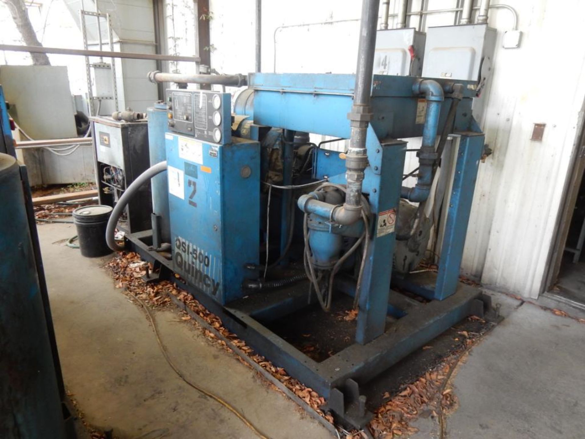 LOT (2) QUINCY ROTARY SCREW COMPRESSORS, M# QSI-500, S/N 93289H (OPERATIONAL), 90345H (OPERATIONAL S - Image 2 of 2