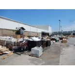 CONTENTS OUTSIDE ON SOUTH SIDE OF NW BLDG. FROM GATE TO POLY TOTES TO INCLUDE - MISC. MACHINE PARTS,