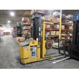 YALE ELEC. STAND-UP RIDER FORKLIFT, M# OS030BEN24TE105, S/N D826N03792J, 3,000 LB. CAP., 1,832 HOURS