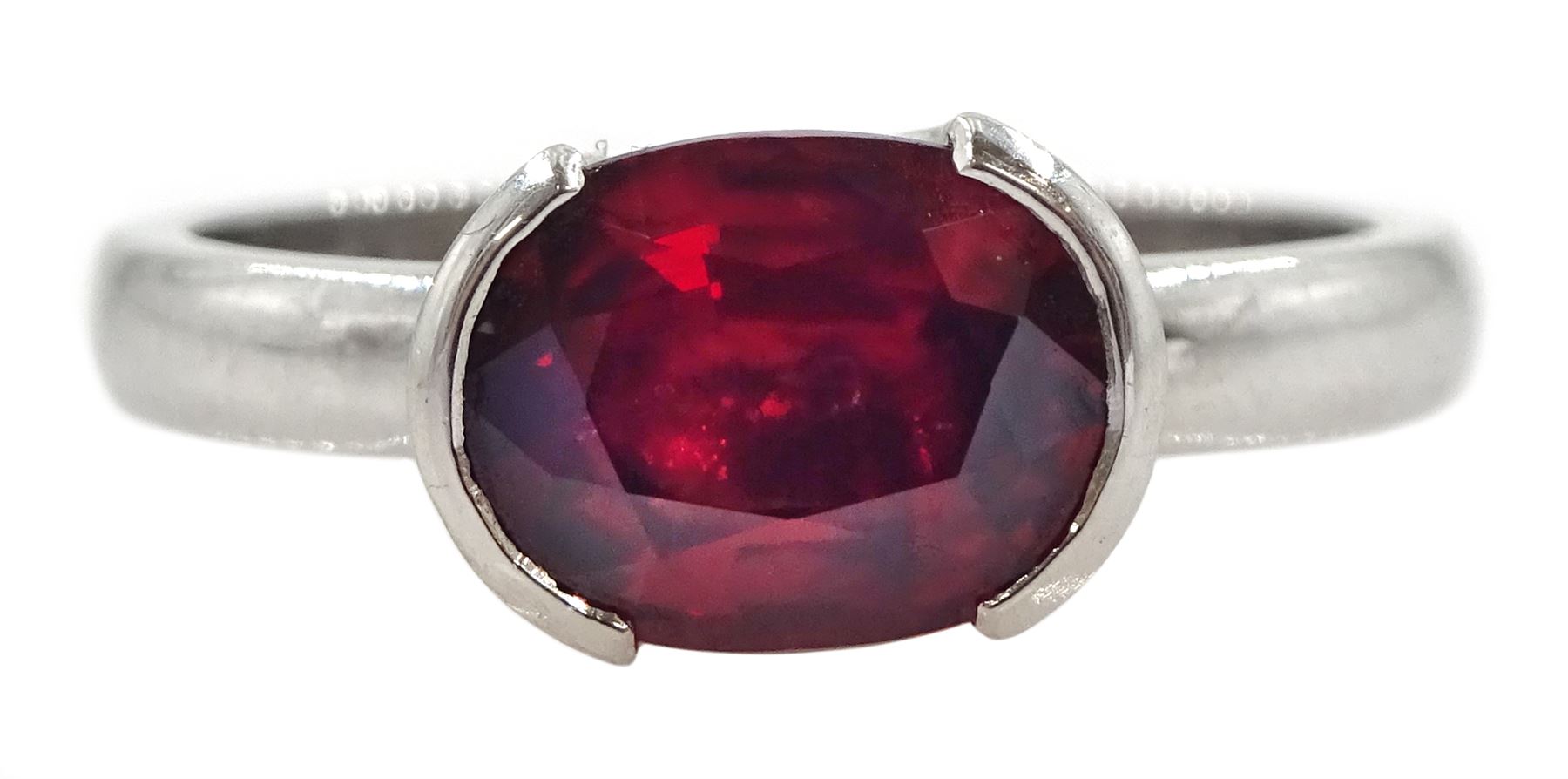 18ct white gold single stone ruby ring