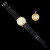 Early 20th century 14ct gold keyless cylinder ladies fob watch