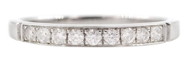 18ct white gold channel set round brilliant cut diamond half eternity ring