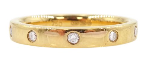 18ct rose gold rubover set round brilliant cut diamond full eternity ring