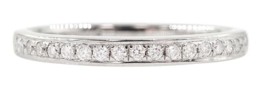 Platinum channel set round brilliant cut diamond half eternity ring