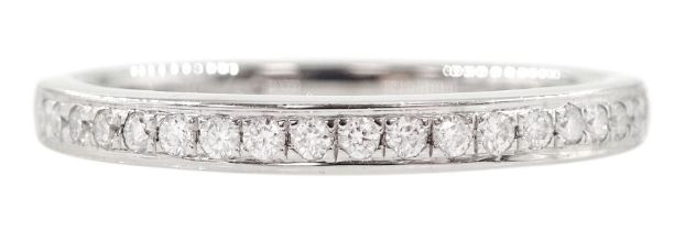 Platinum channel set round brilliant cut diamond half eternity ring