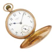 Early 20th century 9ct gold keyless lever full hunter pocket watch by American Watch Company