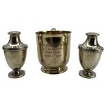 Silver christening mug with gilded interior and inscription London 1917 Maker Garrard & Co