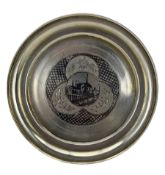 19th century Russian silver-gilt niello dish